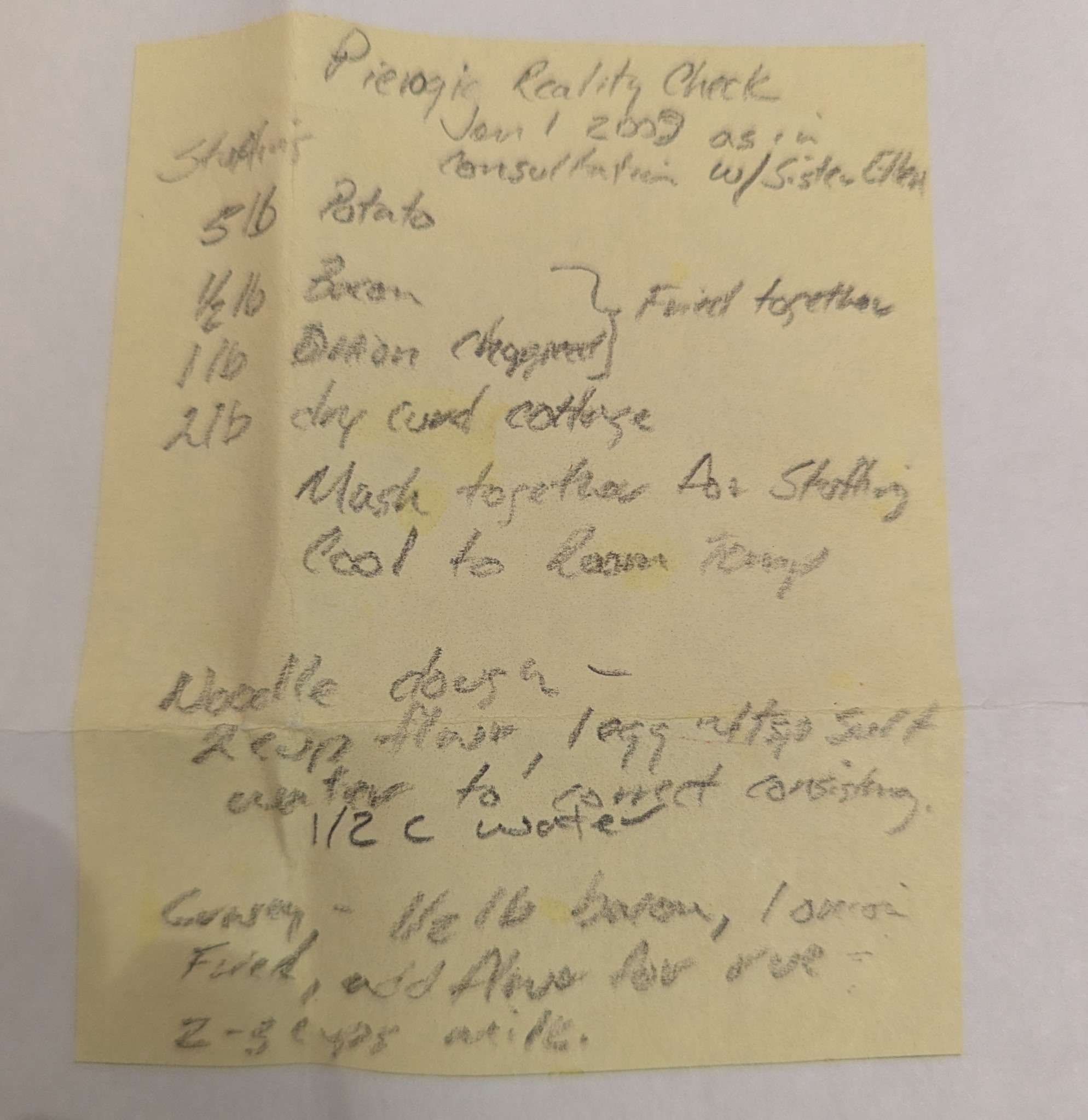 Pierogi/Grammy Z’s Recipe